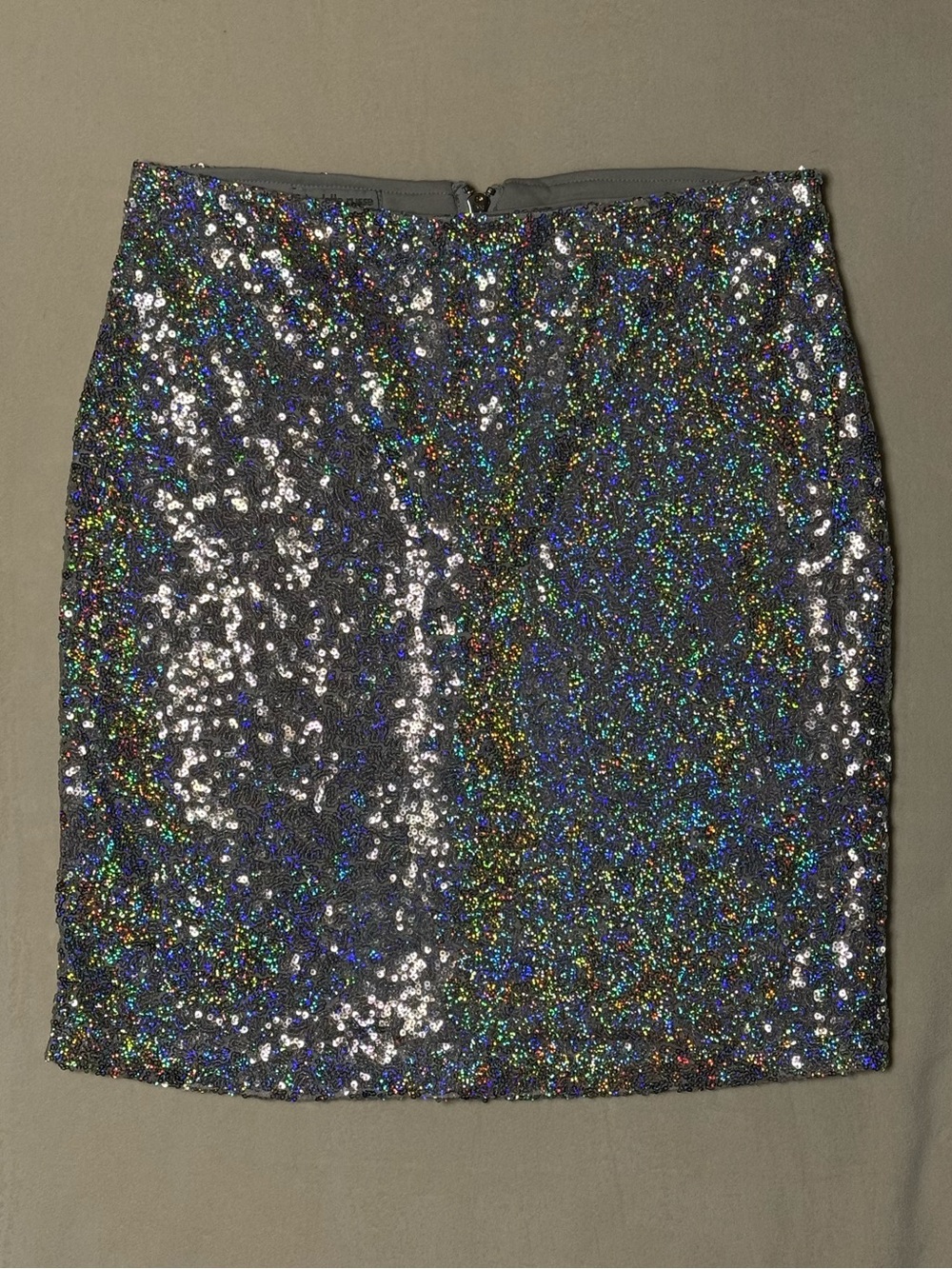 Charlotte Russe Holographic Sequin Mini Skirt - Silver